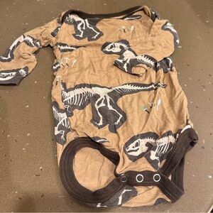 Kickee Pants Tan Dinosaur Print Bodysuit